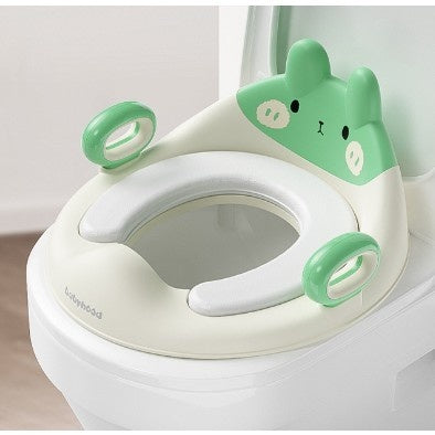Capac WC cu Reductie, pentru Copii, cu Manere, Model Ursulet, Plastic Durabil, Verde