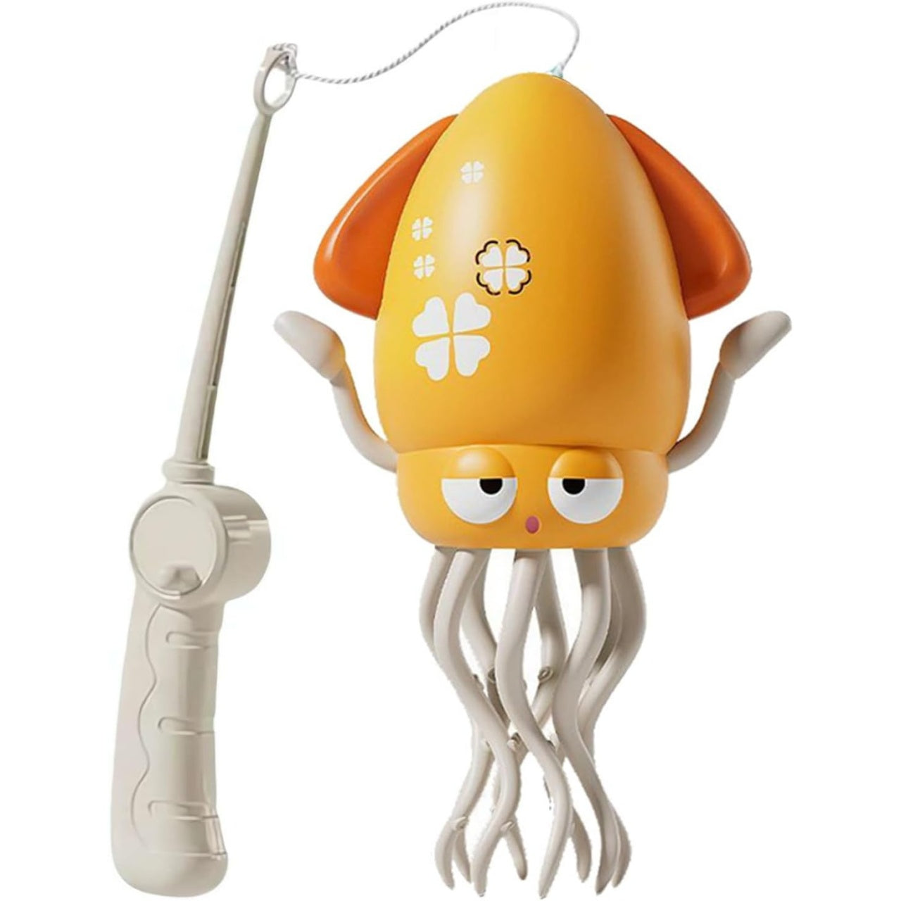 Caracatita Dansatoare, +3 Ani, 3 Moduri, din ABS, Incarcare USB, cu Undita Inclusa, 12.6 x 7.6 x 20.7 cm, Galben
