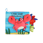 Carte Senzoriala pentru Bebelusi, 15x16x4 cm, cu Animalute, 3D, Cu Sunete si Fosnete, 0-3 Ani, Model Crab, Multicolor