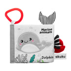 Carte senzoriala pentru bebelusi Akuku Marine Animals 12x12 cm