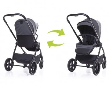 Carucior 4BABY Foster, amortizare, pliabil, negru