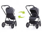 Carucior 4BABY Foster, amortizare, pliabil, negru