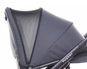 Carucior 4BABY Foster, amortizare, pliabil, negru