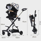 Carucior Sport Flippy 3in1, 6-36 Luni, Reversibil, Pliabil, Negru Model Pisicute