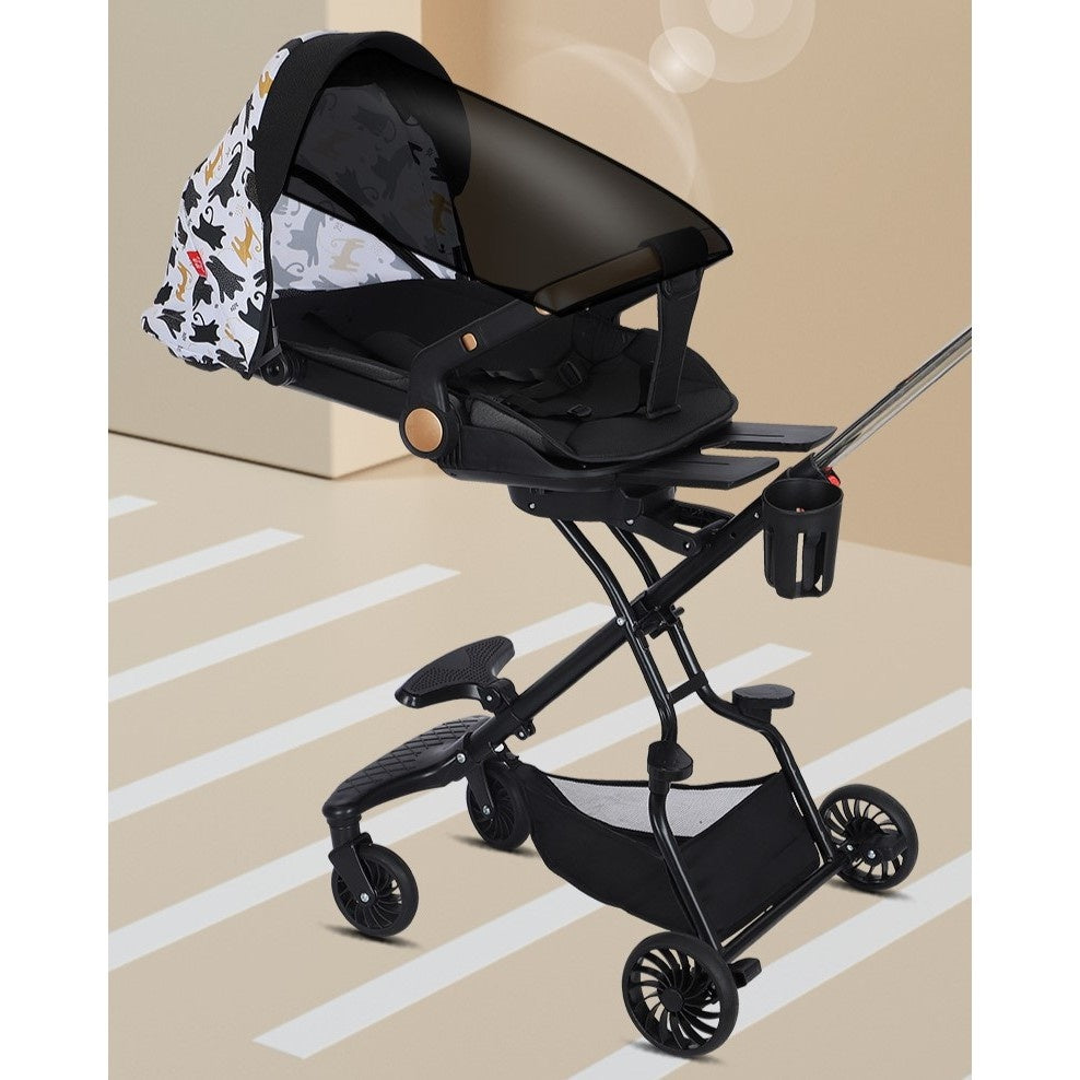 Carucior Sport Flippy 3in1, 6-36 Luni, Reversibil, Pliabil, Negru Model Pisicute