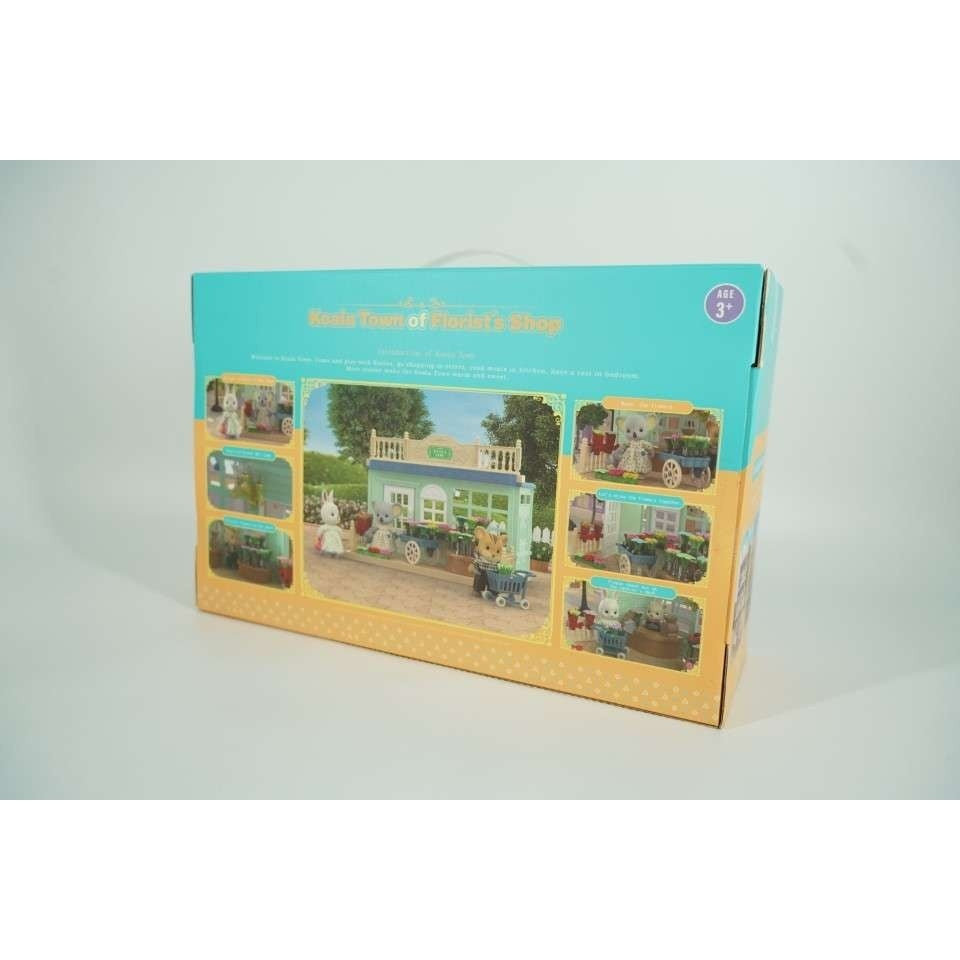 Casa de papusi, magazin cu flori, cu mobilier si figurine