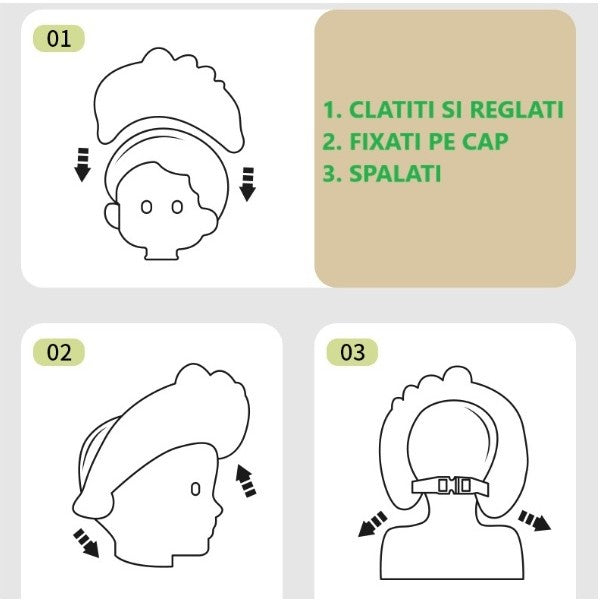 Casca de Dus, 0-12 Ani, Ajustabila, Model Coroana, Albastru