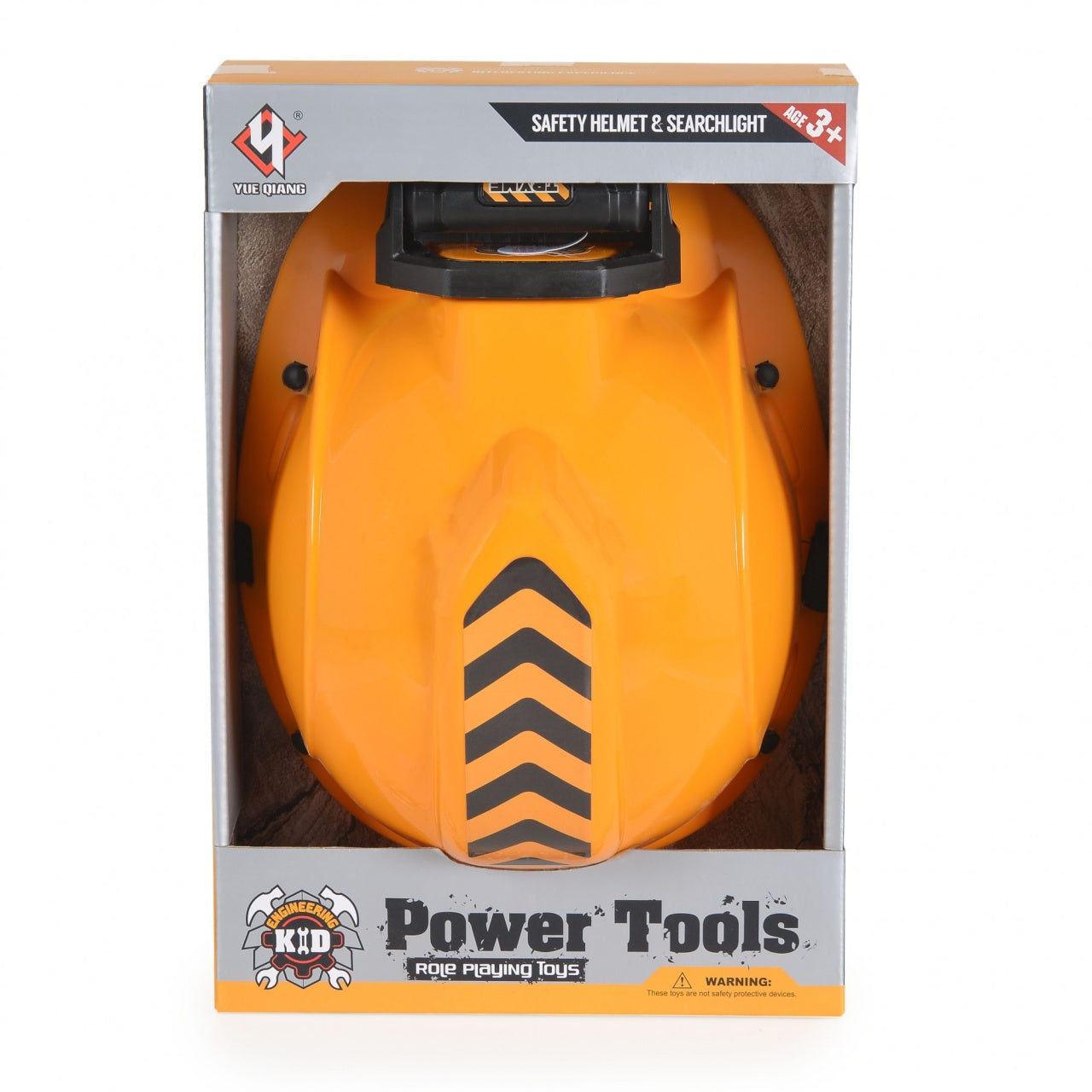 Casca Protectie cu Lanterna de Jucarie pentru Copii, Material Plastic, Interactiv, Distractiv, 29.5x19.5x6.5 cm, Portocaliu