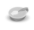 Castron Cu Capac Si Lingura Akuku Pentru Bebelusi, 6+ Luni, BPA Free, Gri