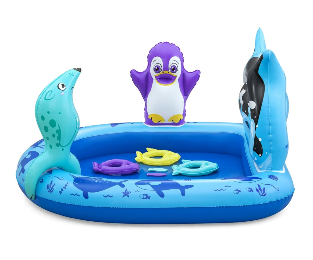 Centru de joaca copii, Bestway Polar Pals, gonflabil, PVC, 134 x 131 x 73 cm