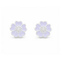 Cercei pentru Copii Argint 925, Jolie, Model Floricele, cu Email Colorat, 1.26 g, Argintiu