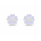 Cercei pentru Copii Argint 925, Jolie, Model Floricele, cu Email Colorat, 1.26 g, Argintiu