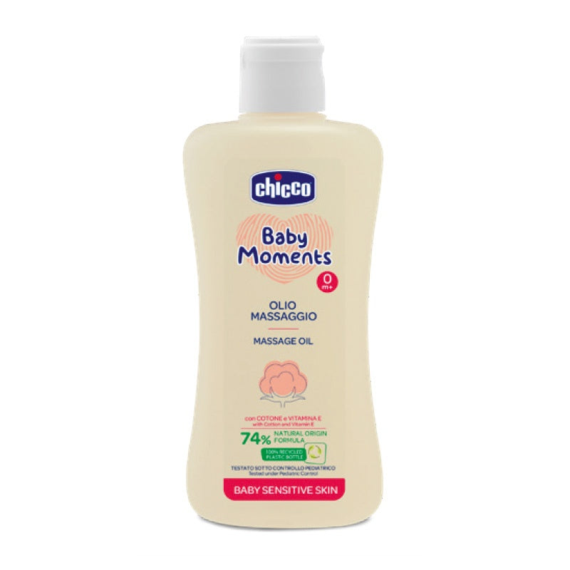 Chicco Ulei de masaj dermatologic Baby Moments Sensitive, +0 luni, 200 ml
