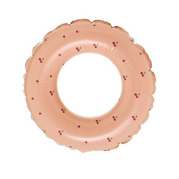Colac de inot gonflabil pentru copii, Portocaliu, Model cu cirese, diametru 70 cm