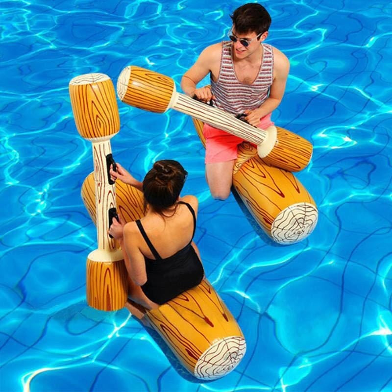 Colac de inot gonflabil sub forma de pluta + vasla gonflabila , Joc pentru piscina