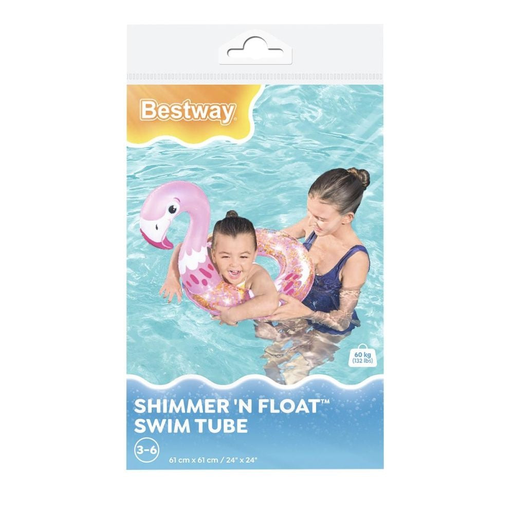Colac gonflabil Bestway, Flamingo, Dimensiune 61 x 61 cm, 3-6 ani