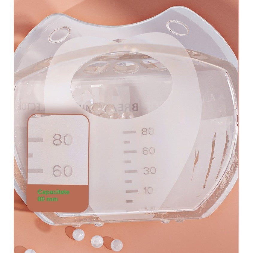 Colector de Lapte Matern, din Silicon Safety, Anti-debordare, 80 ml, Transparent
