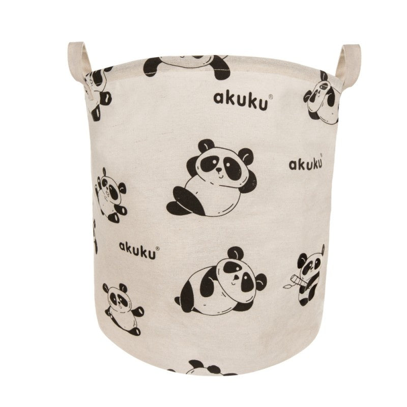 Cos pliabil textil Akuku Panda pentru jucarii/haine