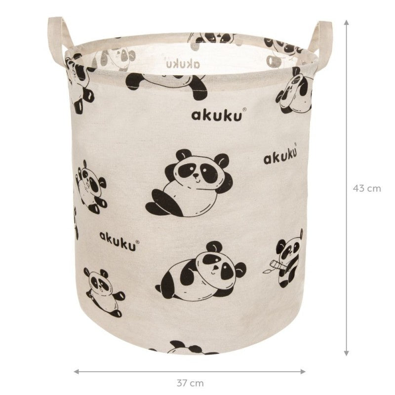 Cos pliabil textil Akuku Panda pentru jucarii/haine