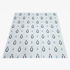 Covoras de Joaca pentru Copii Termic cu 2 Fete, Model Girafe si Pinguini, cu Spuma, Impermeabil, Antiderapant, 200cm x 180cm x 1cm