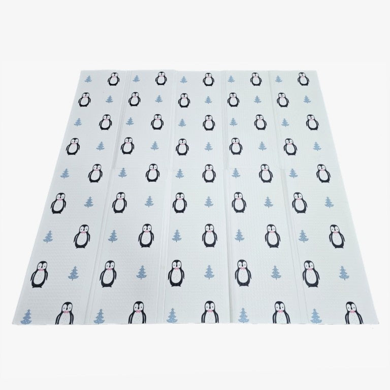 Covoras de Joaca pentru Copii Termic cu 2 Fete, Model Girafe si Pinguini, cu Spuma, Impermeabil, Antiderapant, 200cm x 180cm x 1cm