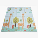 Covoras de Joaca pentru Copii Termic cu 2 Fete, Model Girafe si Pinguini, cu Spuma, Impermeabil, Antiderapant, 200cm x 180cm x 1cm