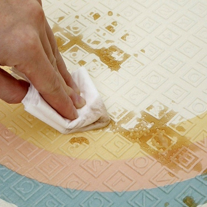Covoras de Joaca pentru Copii Termic cu 2 Fete, Model Lumea Animalelor si Calatorie pe mare, cu Spuma, Impermeabil, Antiderapant, 200x180 x