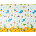 Covoras pentru Copii, cu 2 Fete, Model Animale Marine/Exotice, din XPE+PE, Impermeabil, Antiderapant, Protectie Termica, +3 Luni, Pliabil, 180 x 200 x 1.5 cm, Multicolor