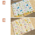 Covoras pentru Copii, cu 2 Fete, Model Animale Marine/Exotice, din XPE+PE, Impermeabil, Antiderapant, Protectie Termica, +3 Luni, Pliabil, 180 x 200 x 1.5 cm, Multicolor