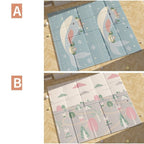Covoras pentru Copii, cu 2 Fete, Model Balene/Iepurasi, din XPE+PE, Impermeabil, Antiderapant, Protectie Termica, +3 Luni, Pliabil, 180 x 200 x 1.5 cm, Multicolor