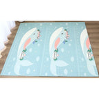 Covoras pentru Copii, cu 2 Fete, Model Balene/Iepurasi, din XPE+PE, Impermeabil, Antiderapant, Protectie Termica, +3 Luni, Pliabil, 180 x 200 x 1.5 cm, Multicolor