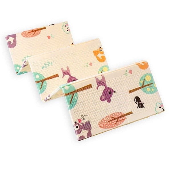 Covoras pentru Copii, cu 2 Fete, Model Caprioare/Circ, din XPE+PE, Impermeabil, Antiderapant, Protectie Termica, +3 Luni, Pliabil, 150 x 200 x 1 cm, Multicolor
