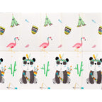 Covoras pentru Copii, cu 2 Fete, Model Caprioare/Panda, din XPE+PE, Impermeabil, Antiderapant, Protectie Termica, +3 Luni, Pliabil, 150 x 200 x 1 cm, Multicolor