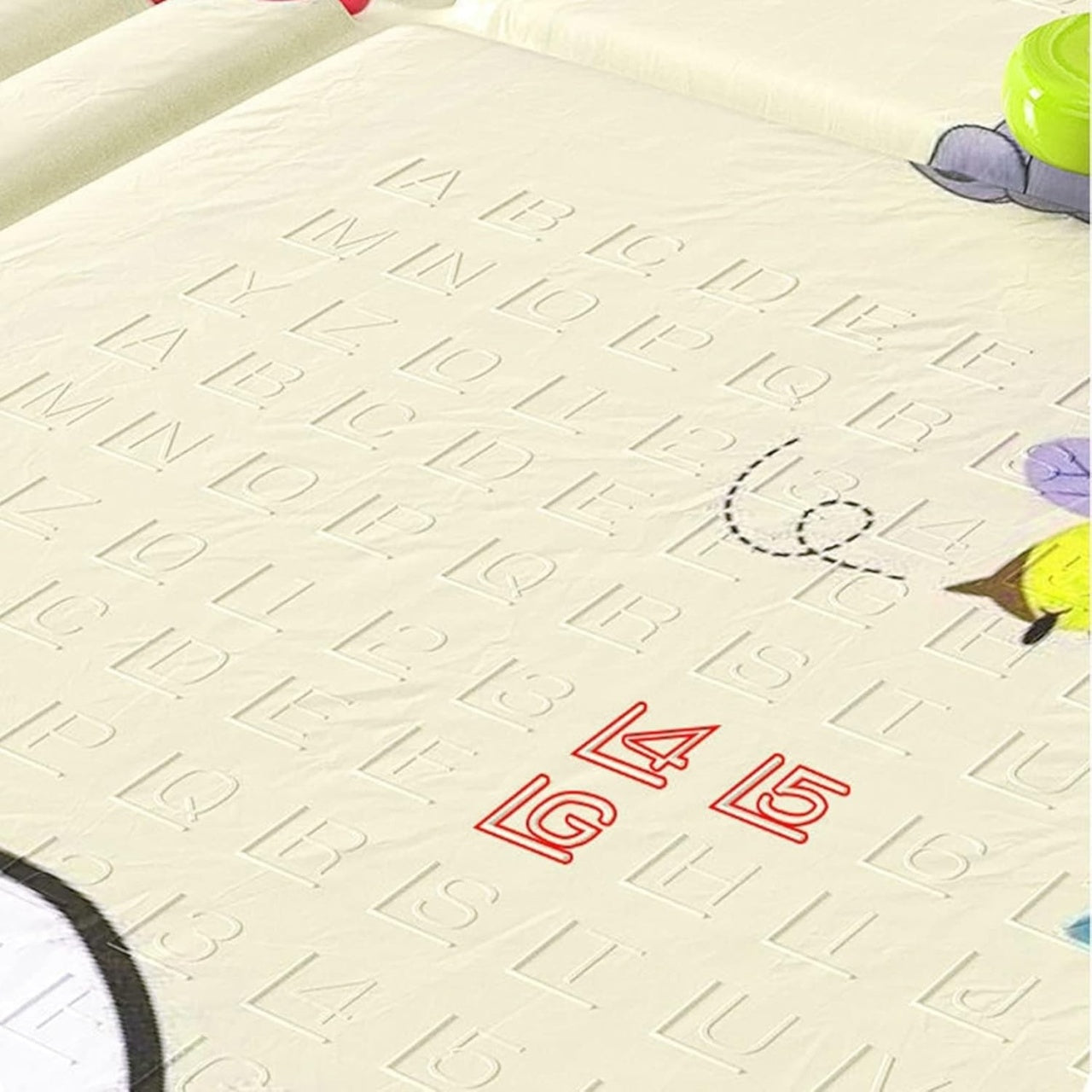 Covoras pentru Copii, cu 2 Fete, Model Casute in Copaci/Iepurasi, din XPE+PE, Impermeabil, Antiderapant, Protectie Termica, +3 Luni, Pliabil, 150 x 200 x 1.5 cm, Multicolor