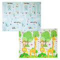 Covoras pentru Copii, cu 2 Fete, Model Drum/Safari, din XPE+PE, Impermeabil, Antiderapant, Protectie Termica, +3 Luni, Pliabil, 150 x 200 x 1 cm, Multicolor