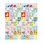 Covoras pentru Copii, cu 2 Fete, Model Litere/Girafe, din XPE+PE, Impermeabil, Antiderapant, Protectie Termica, +3 Luni, Pliabil, 180 x 200 x 1 cm, Multicolor