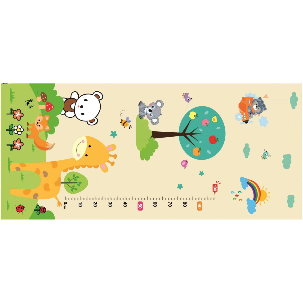 Covoras pentru Copii, cu 2 Fete, Model ZOO/Ursulet, din XPE+PE, Impermeabil, Antiderapant, Protectie Termica, +3 Luni, Pliabil, 150 x 200 x 1.5 cm, Multicolor
