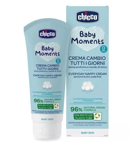 Crema de protectie impotriva iritatiilor de scutec Baby Moments + 0 luni, 100ml, Chicco