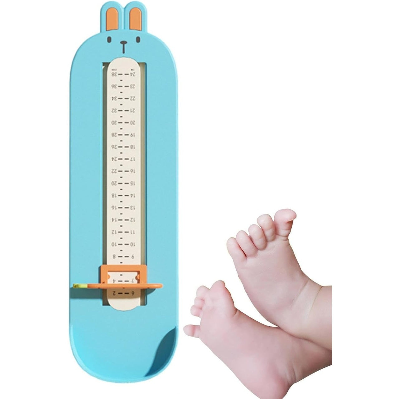 Dispozitiv de Masurat Talpa Piciorului pentru Bebelusi, 6-24, Model Iepuras, Albastru