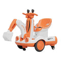 Excavator Electric, pe 4 Roti Antiderapante, cu Telecomanda, Brat Controlat Electric, cu Telecomanda, +2 Ani, Portocaliu