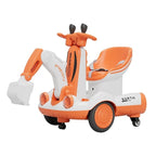 Excavator Electric, pe 4 Roti Antiderapante, cu Telecomanda, Brat Controlat Electric, cu Telecomanda, +2 Ani, Portocaliu