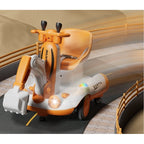 Excavator Electric, pe 4 Roti Antiderapante, cu Telecomanda, Brat Controlat Electric, cu Telecomanda, +2 Ani, Galben