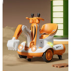 Excavator Electric, pe 4 Roti Antiderapante, cu Telecomanda, Brat Controlat Electric, cu Telecomanda, +2 Ani, Galben