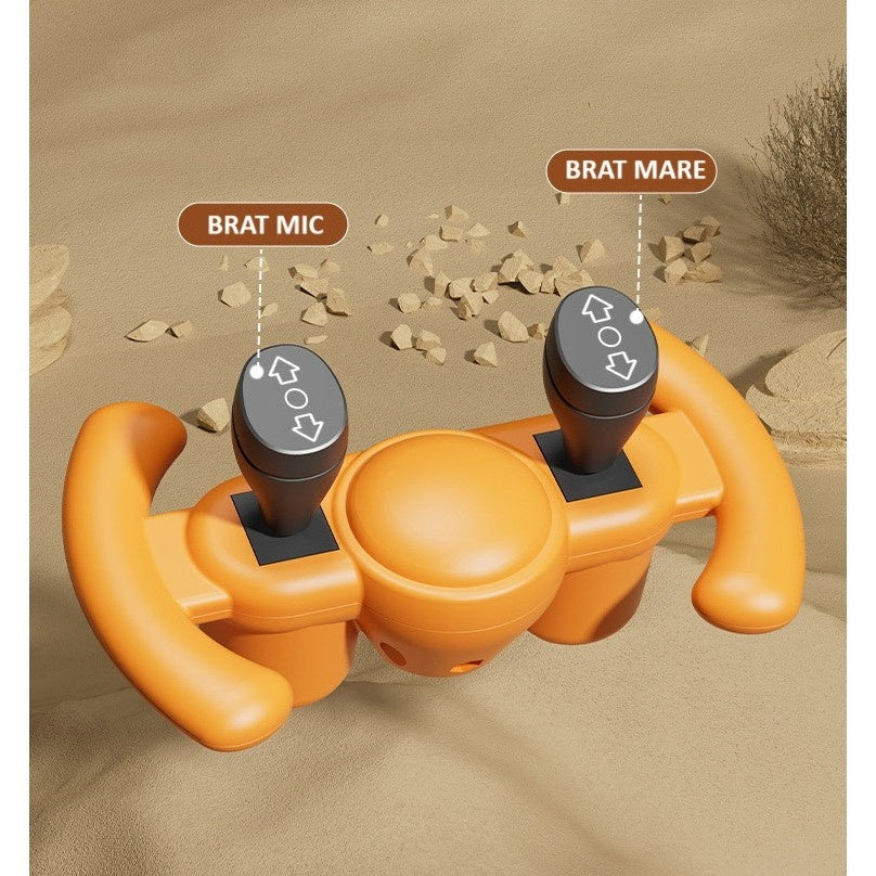 Excavator Electric, pe 4 Roti Antiderapante, cu Telecomanda, Brat Controlat Electric, cu Telecomanda, +2 Ani, Portocaliu