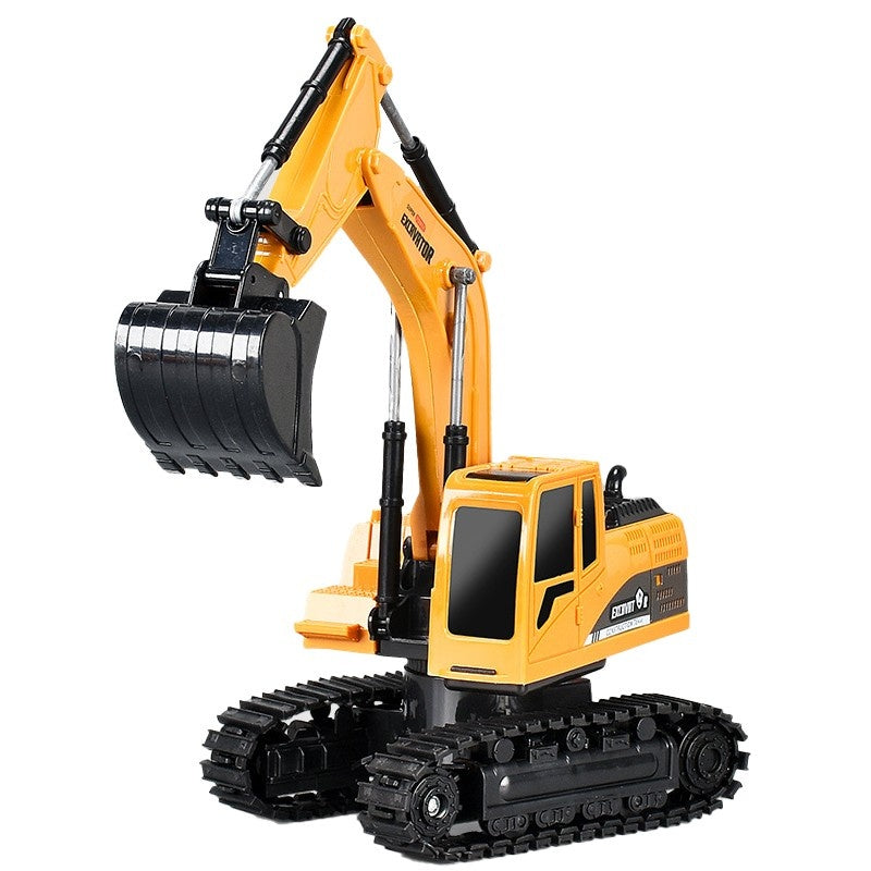 Excavator Jucarie pentru Copii, Jucarie Excavator cu Telecomanda, Jucarie de Constructie, Acumulator cu Incarcare USB, 23 x 22 x 9 cm, Portocaliu