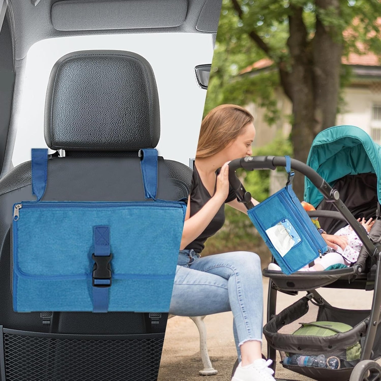 Geanta Multifunctionala – Aleza pentru Schimbat Scutece, Albastra
