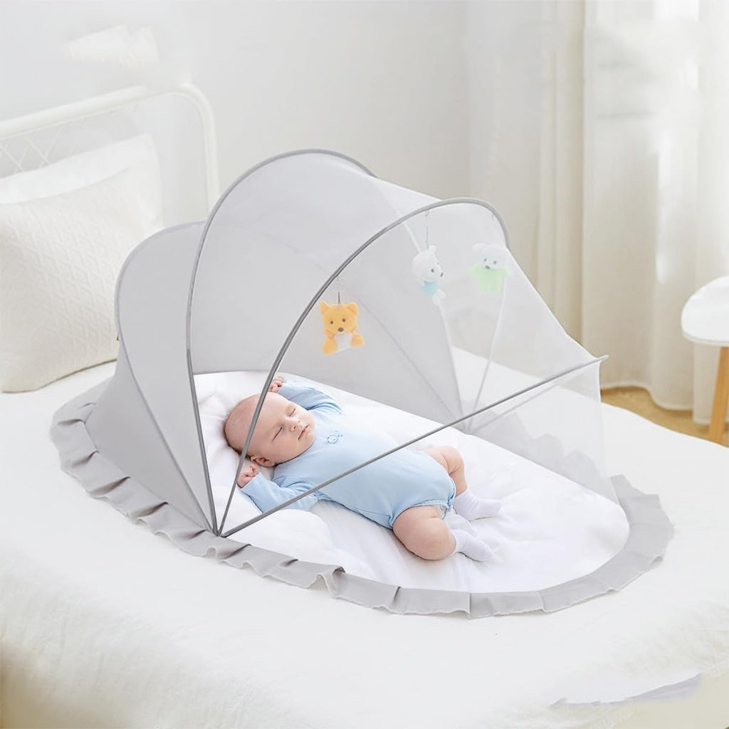 Husa Anti-Tantari, Pliabila, Protectie 360 Grade, 0-1 An, 60 x 55 x 5 cm, Gri