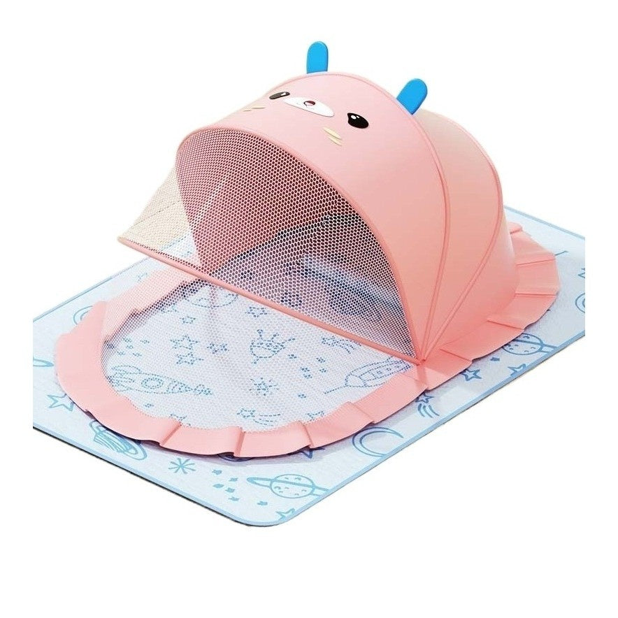 Husa Anti-Tantari, Pliabila, Protectie 360 Grade, Parasolar, 0-1 An, 60 x 55 x 5 cm, Roz