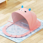 Husa Anti-Tantari, Pliabila, Protectie 360 Grade, Parasolar, 0-1 An, 60 x 55 x 5 cm, Roz
