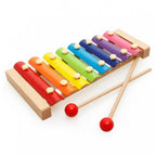 Instrument Muzical Xilofon , din Lemn, 8 Note Muzicale, 2 Bete de Percutie, 4-6 Ani, Multicolor